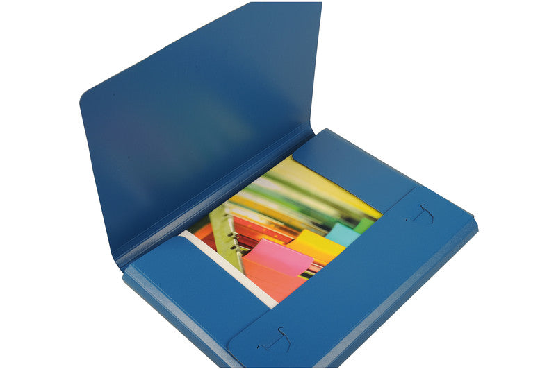Natura line Sammelmappe für A4, Karton, Blau, mit Gummizug