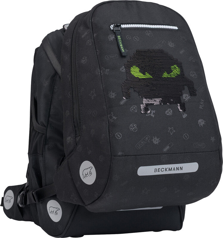 Beckmann Schulrucksack Active Air Flx – Pixel – 26,0×39,0×22,0 cm – aus recyceltem PET