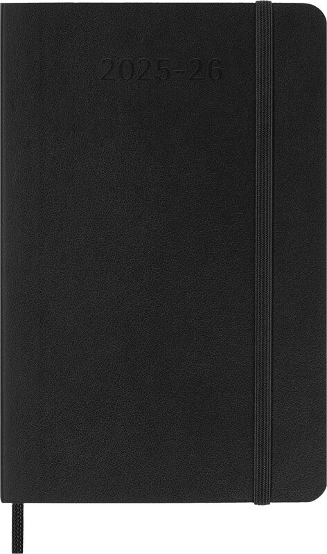 Moleskine Schüleragenda – 1 Woche/1 Seite, gebunden, 9 × 14 cm, 18 Monate Juli–Dezember, Englisch, Schwarz, FSC