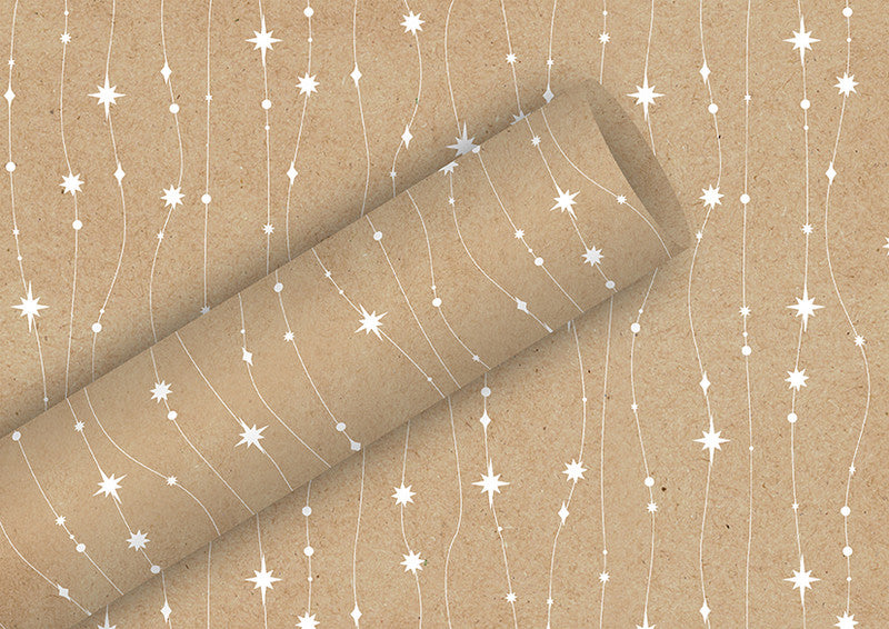 Braun + Company Geschenkpapier Rolle – Glitzerkette – Papier, 70 g/m2 – 700 × 2000 mm