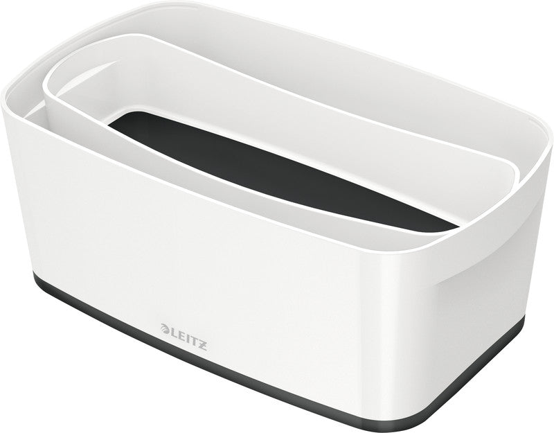 Leitz Aufbewahrungsbox MyBox – ABS-Kunststoff, Weiss/Schwarz, 31,8 × 12,8 × 19,1 cm