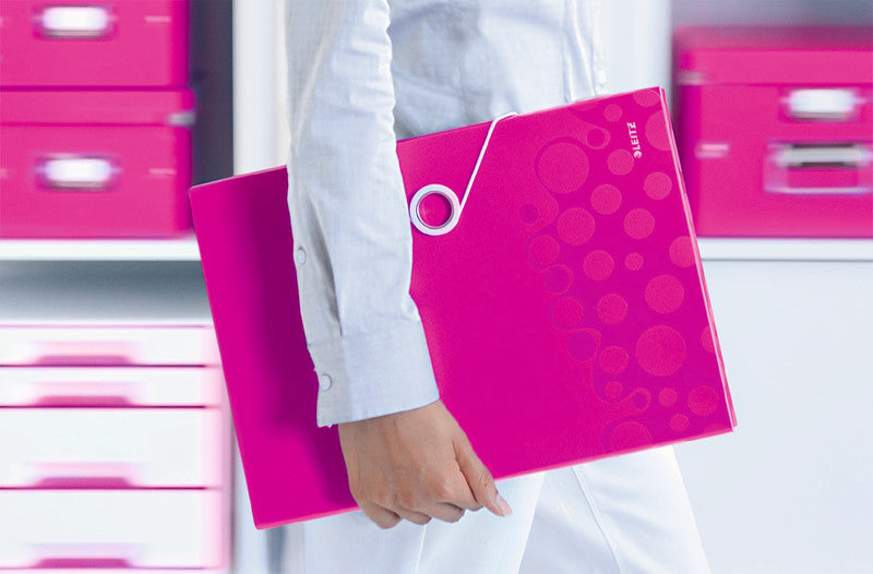 Leitz Sammelmappe für A4, Kunststoff, Pink, mit Gummiband