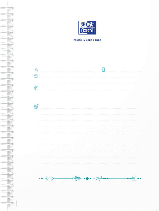 Oxford Collegeblock, Spiralbindung, Softcover, 60 Blatt, perforiert, 90 g/m² – floral, für SCRIBZEE App