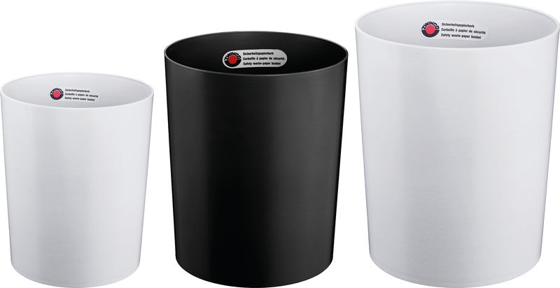Zwingo Sicherheitspapierkorb – 20 l – Kunststoff, Silber – TÜV – Ø 280 × H 340 mm