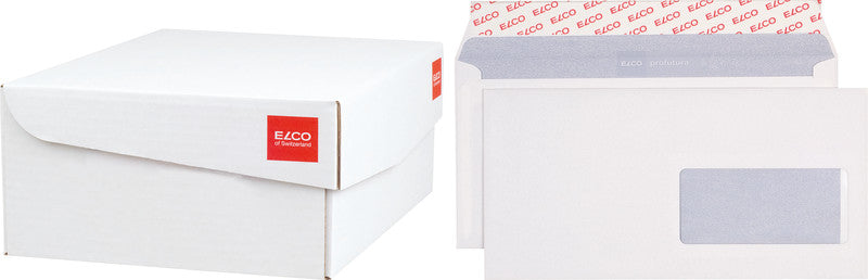 Elco Couvert C5/6, Fenster rechts, Haftklebung, naturweiss, 100 g/m², Profutura, mit Innendruck – 500 Stk.