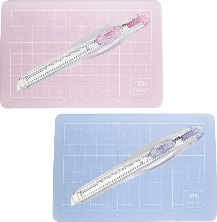 NT Cutter Werkzeugset iA-200 – 100×150 mm Mini-Schneidematte, inkl. 1 Klinge, Blau, 2-teilig