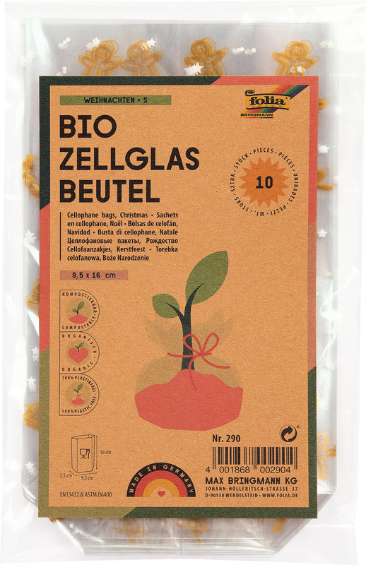 Folia Geschenktüten – Weihnachten – kompostierbar – 95 × 160 mm – 10 Stk.