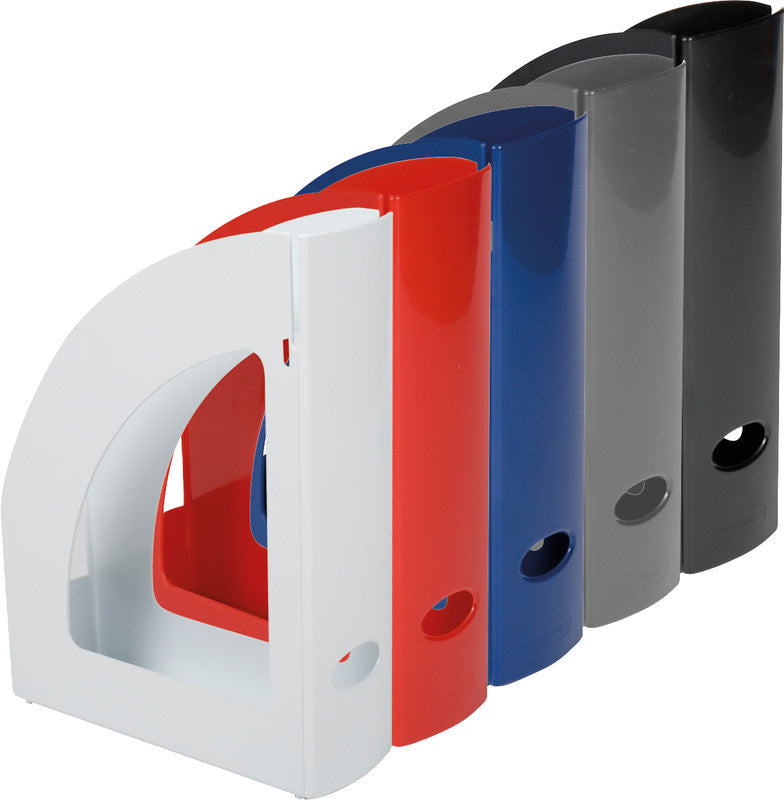 Q-Connect C4 Stehsammler – 80 mm, weiss, Kunststoff