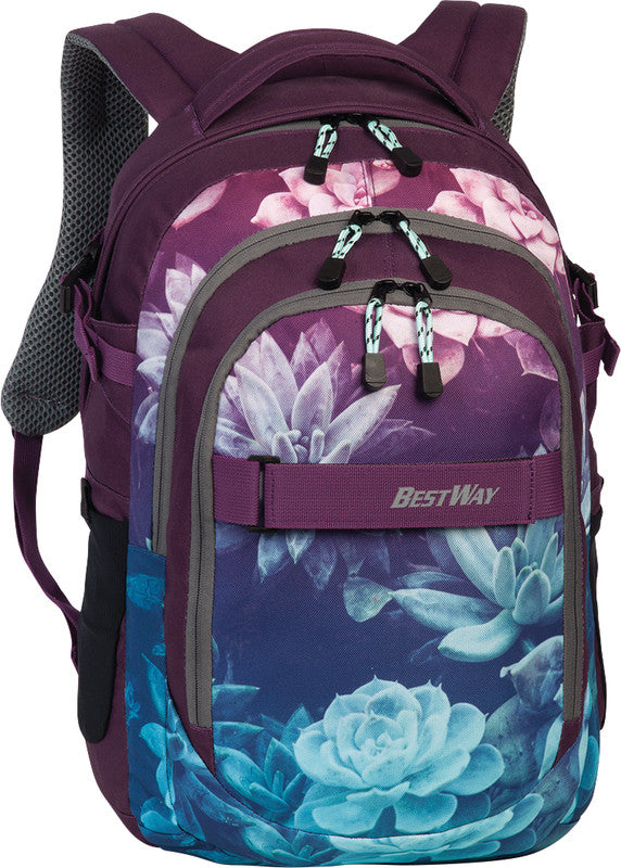Bestway Evolution Air – Notebook-Rucksack – für 15"-Notebook, 22 l, Kunststoff, Graugrün/Rosa, Flower
