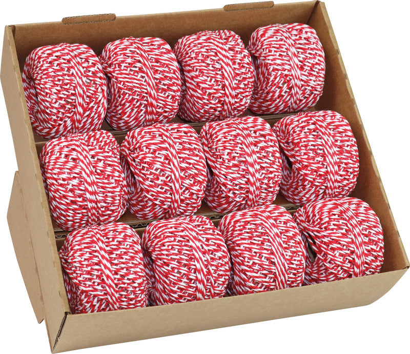 Präsent Kordel Donau – Baumwolle – 2 mm × 15 m – rot/weiss