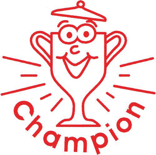 X-stamper Lehrerstempel-Set – Motiv: Champion, selbstfärbend, Kunststoff, Ø 22 mm