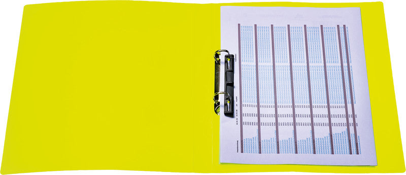 HERMA Ringbuch – A4 Hochformat – 2-Ring, Rücken 35 mm – Neongelb, Kunststoff, mit Niederhalter