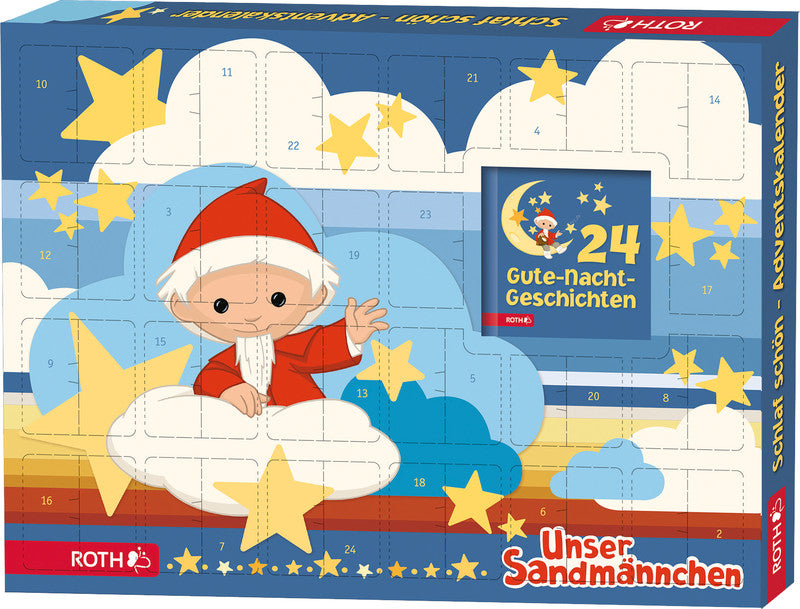 Roth Adventskalender Schlaf schön, Karton, sortiert, 45 × 34 cm, mit Nachtleuchtstickern