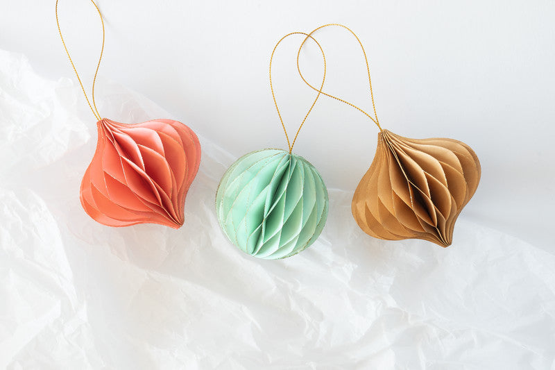 Folia Wabendekor Bälle, Papier, sortiert, Ø 7–8,5 cm, 3er-Set – Sweet – FSC, eco:plus