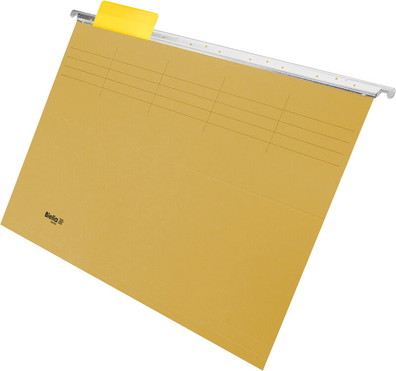 Biella Hängeordner für A4 – Karton, Gelb, 320 × 250 mm, mit Vordruck