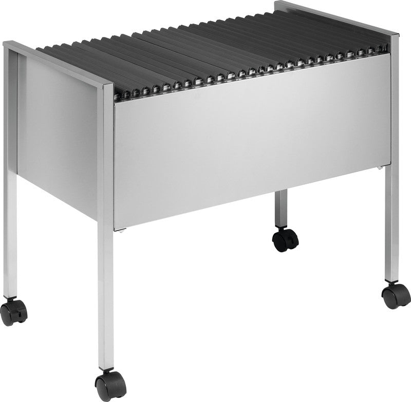 Durable Hängemappenwagen – für 80 Hängemappen A4, mit Rollen (2 feststellbar), 655 × 592 × 368 mm, silber, Sta