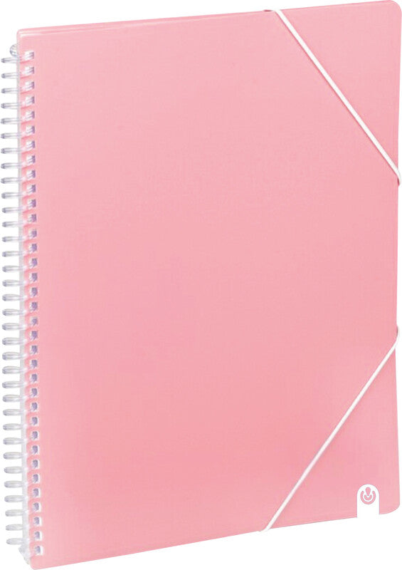 Carchivo Sichtbuch – 30 Sichttaschen, A4, austauschbar, Spiralbindung, mit Fronttasche, glatt, glänzend, pink