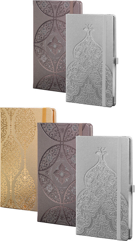 Castelli Notizbuch, 130 × 210 mm, liniert, Leimbindung, Hardcover, 192 Seiten, 80 g/m² – mehrfarbig