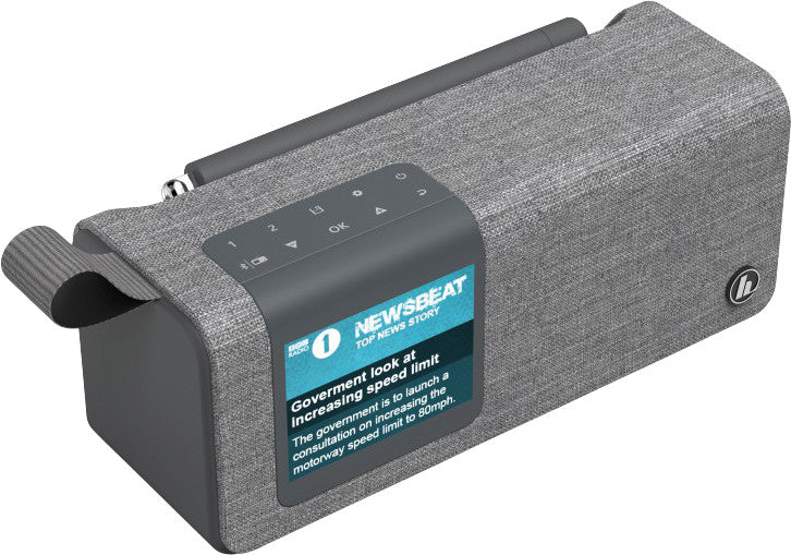 Hama DR200BT Tragbares Radio – DAB+/UKW, Bluetooth, Netz/Akku, Grau