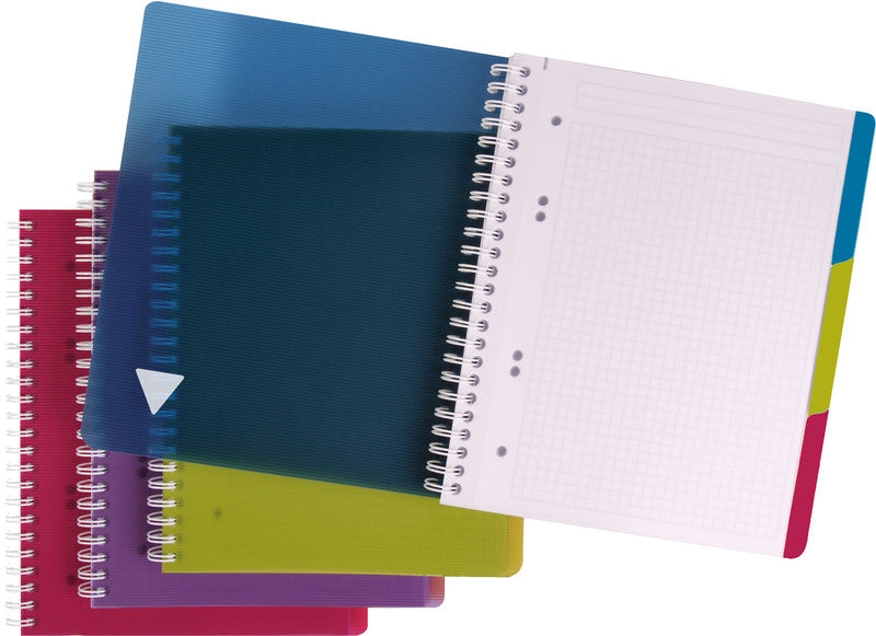 Clairefontaine Spiralheft, Spiralbindung, 90 Blatt, 4-fach gelocht, perforiert, 90 g/m² – farbig sortiert