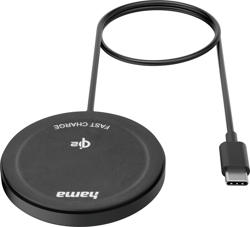 Hama 00201725 Kabelloses Ladegerät 15 W – Qi2, Schnellladung – USB-C-Kabel inkl., für Smartphones mit Qi2