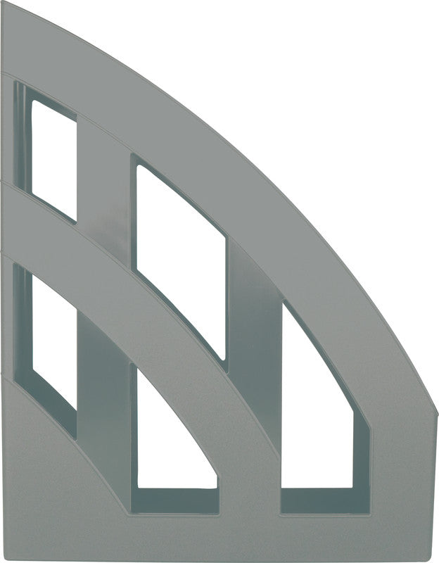 Helit Stehsammler – Kunststoff, mit Beschriftungsfeld, lichtgrau, 248×78×320 mm