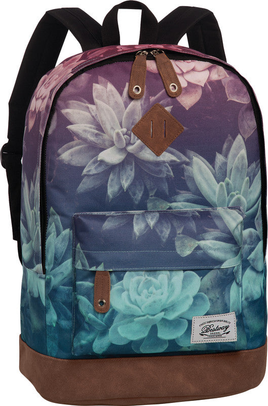 Bestway Campus Trend – Freizeit-Rucksack – 21 l, Polyester, graugrün/rosa, Blumen