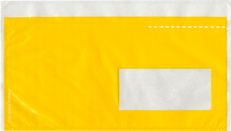Elco Dokumententasche – C6/5 (229 × 114 mm), Fenster rechts, unbedruckt, gelb, selbstklebend – 250 Stück