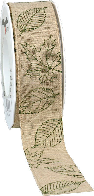 Präsent Geschenkband – Forest – Leinen – 40 mm × 15 m – Grün