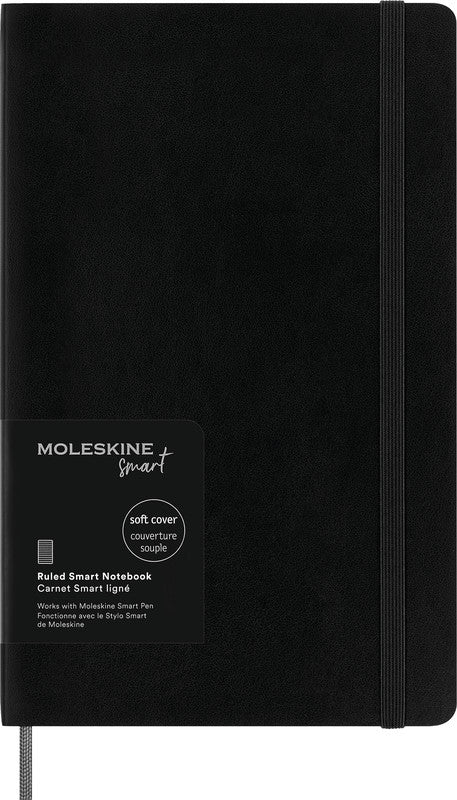 Moleskine Notizbuch, Leimbindung, Softcover, 176 Seiten, 100 g/m² – schwarz, für MOLESKINE Notes App