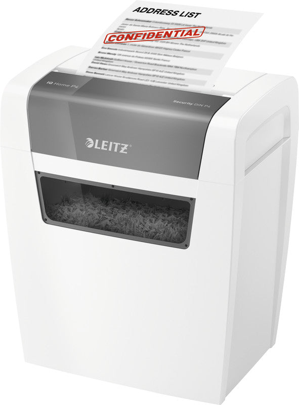 Leitz IQ Home – Aktenvernichter, DIN P-4, Partikelschnitt 4 × 28 mm, 6 Blatt, 15 l, A4