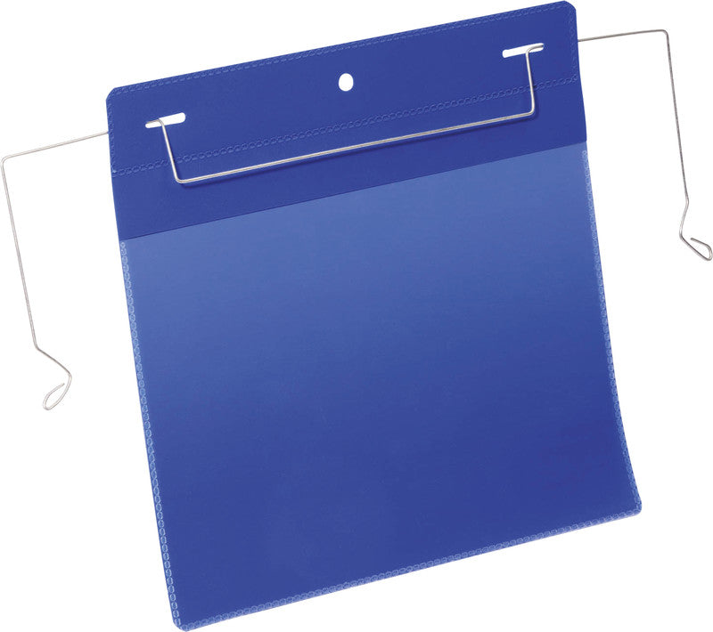 Durable Hängesichttafel – A5 quer, blau, Kunststoff, wiederverwendbar – 50 Stk