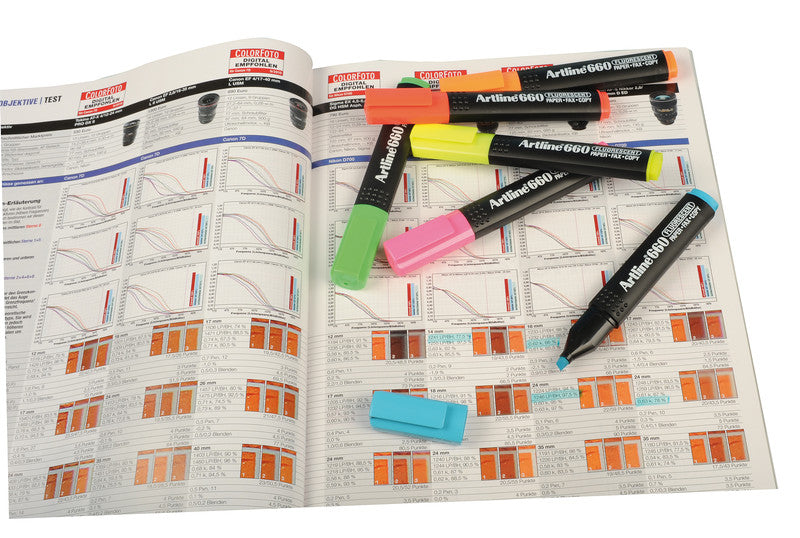 Artline Textmarker Pink – Keilspitze, 1–4 mm, auf Wasserbasis