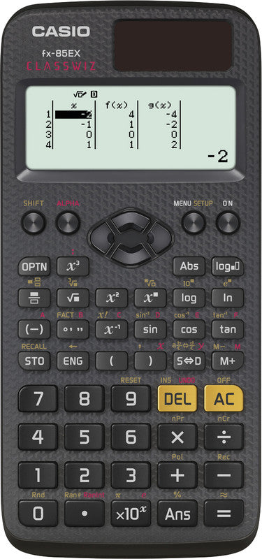 Casio Taschenrechner FX-85EX – 10+2-stellig, 2-zeiliges LCD, Rundung, Solar, 77×166×11 mm