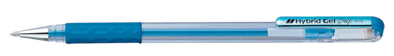 Pentel Hybrid Gel Grip Gelschreiber 8er Etui – 8 Farben, 0,8 mm, wasserfest, lichtbeständig, Kappe