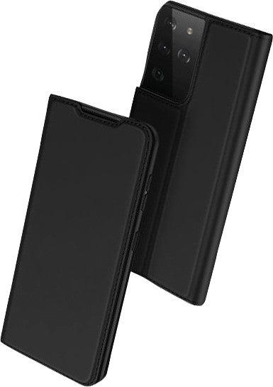 Dux Ducis Booklet-Hülle – für Samsung Galaxy S21 Ultra – schwarz – mit Kartenfach, Magnetverschluss