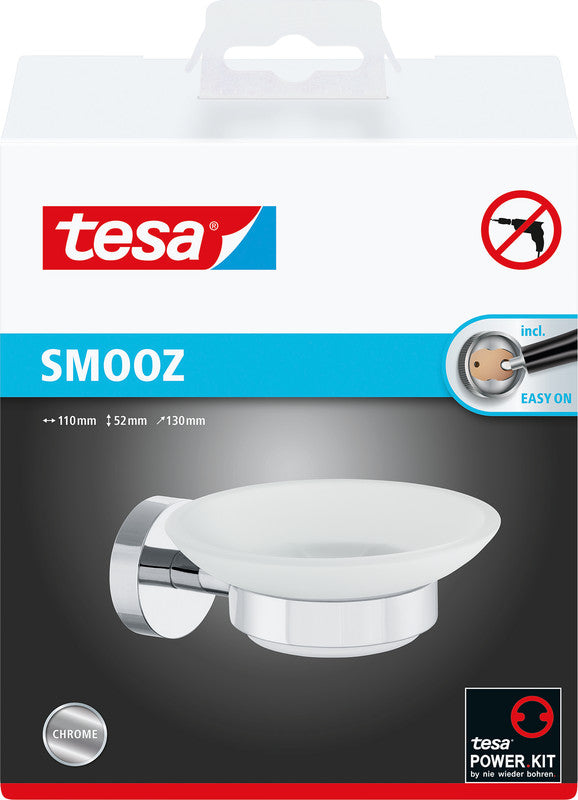 tesa Seifenhalter Smooz – Chrom, Silber, Weiss
