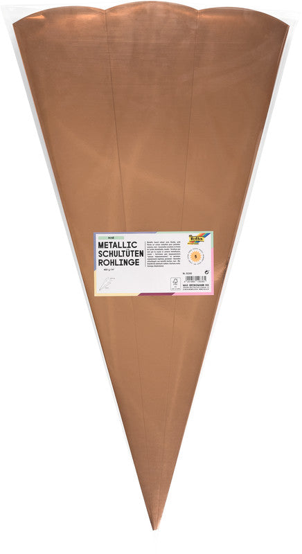 Folia Schultüten-Rohlinge – 5 Stück – mehrfarbig – Ø 200 × 680 mm