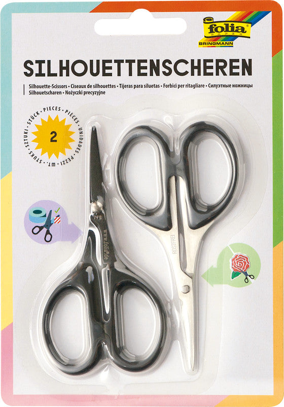 Folia Universalschere – Metall, teflonbeschichtet, für Rechts- und Linkshänder, spitz, Kunststoff, schwarz