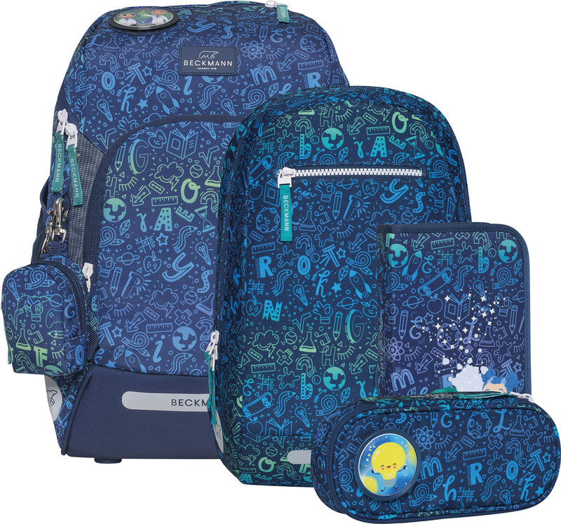 Beckmann Schulrucksack Active Air Flx – 6-teilig – Science – B 26,0 × H 39,0 × T 22,0 cm