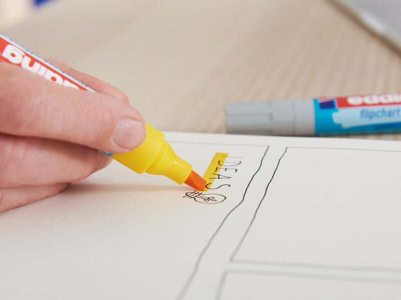 Edding Flipchart-Marker Effektmarker 385 – Kalligrafiespitze 1-5 mm – sortiert – 4er-Set – nachfüllbar