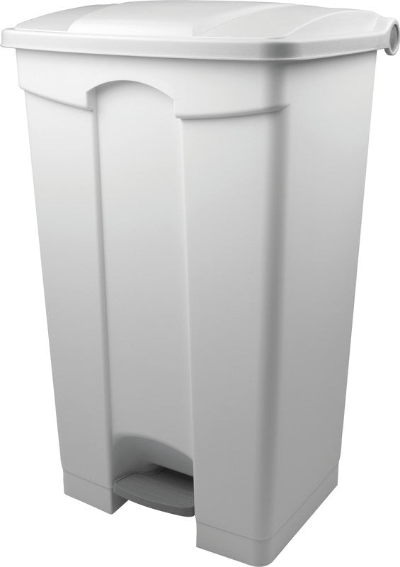 Helit Abfallcontainer – 90 l – mit Deckel – Kunststoff, weiss – B × H × T 500 × 830 × 410 mm