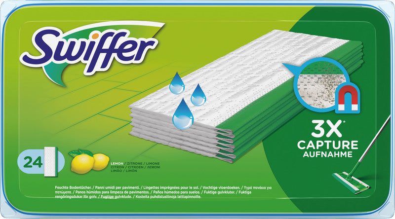 Swiffer Feuchttücher – für harte Böden, blau, 24 Stk.