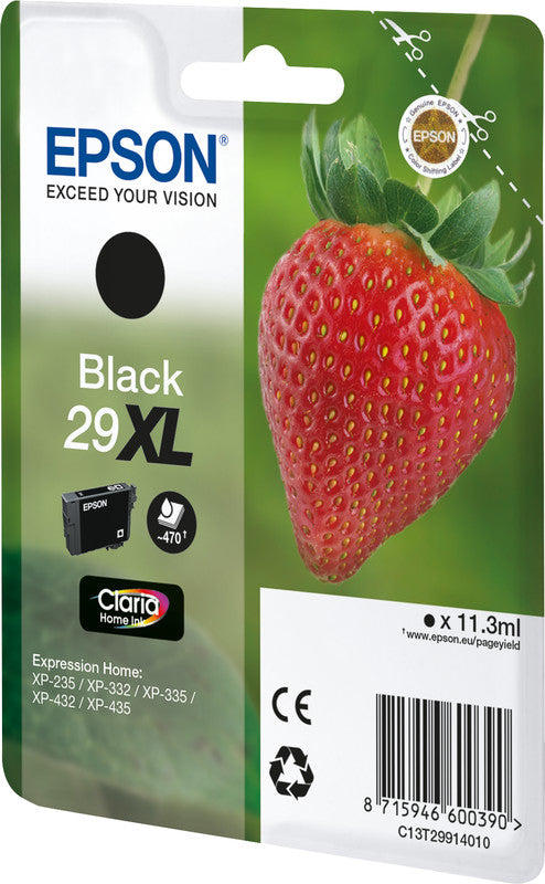 Epson Tintenpatrone 29XL, Schwarz, XL, 450 Seiten – für Inkjetdrucker/Multifunktionsgeräte
