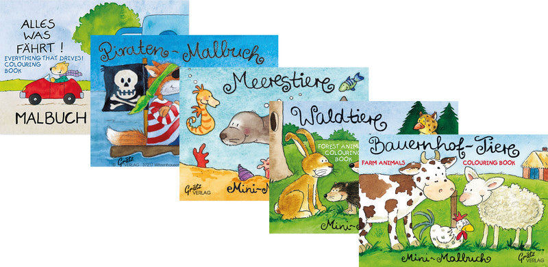 Grätz verlag Mini Malbuch, Karton, 7,4 × 10,5 cm, Mehrfarbig