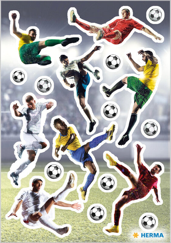 HERMA Schmucketiketten – 84 × 120 mm, permanent, Fussball, 2 Blätter (36 Stk.)