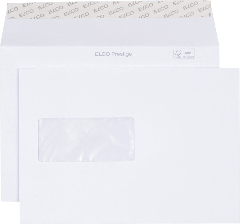Elco Couvert C5, Fenster links, Haftklebung, weiss, 120 g/m² – 250 Stk.
