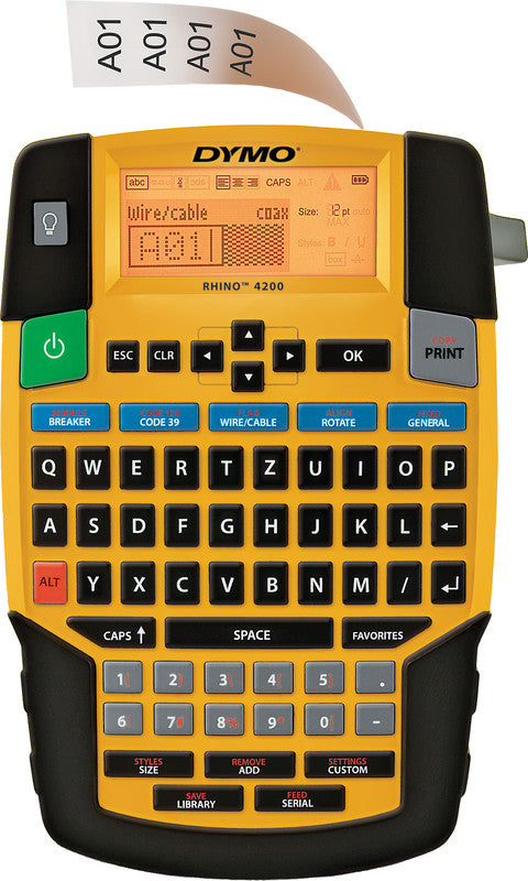 DYMO LabelManager Rhino 4200 – Beschriftungsgerät für Schriftbänder 6–19 mm, Lithium-Ionen-Akku