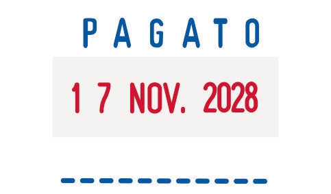 Trodat Motivstempel Printy 5430 – Motiv: Eingegangen, Gebucht, Bezahlt, Metall, Italienisch