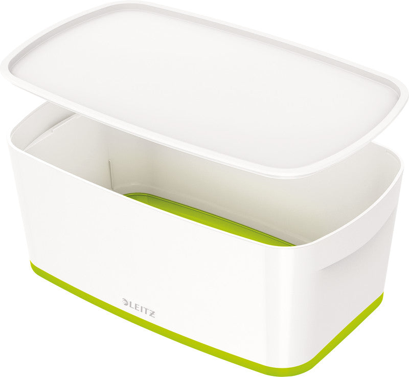 Leitz Aufbewahrungsbox – ABS-Kunststoff, Weiss/Grün, 31,8 × 12,8 × 19,1 cm
